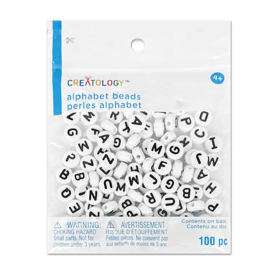 White Circle Alphabet Beads by Creatology™, 10mm